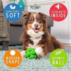 Pet Craft Supply The Original Classic Sprong Ball Interactive Dog Toy - Bouncy Soft Super Squeaky Dog Ball for Large Breed, Medium and Small Dogs