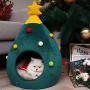 Gwekdo Cat Bed Christmas Tree 2-in-1 Tree Cat Nest,Cat Tent Cave Bed Indoor/Outdoor Warm Bed for Cat,Puppy Dog in Winter,Cozy Cat Condo House for Pet Lovers Xmas Gift(Large)