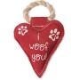 Pavilion Gift Company 45610 Pavilions Pets-Red Heart Shaped Canvas and Rope Dog Squeaky Toy-I Woof You