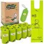 Vitervi Dog Poop Bags, Home Compostable Doggie Waste Bags with Dispenser and Leash Clip, Extra Thick Strong Doggie Waste Bags with Tie Handles, Vegetable-Based, Unscented Doggy Bags Refill Rolls