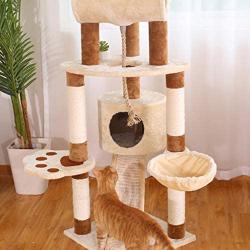 LXHONG-Cat tree with Sisal Climbing Ladder, Stable and Reliable Cat Tower, Cat Climbing Tower with Cat Litter for Living Room Next to The TV Cabinet Sisal, Easy to Install