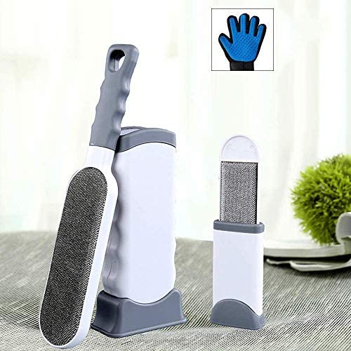 [2020 Upgrade Version] New Pet Hair Remover Brush with Self -Double-Sided Pet Hair Remover Brush The Best Pet Depilating Brush - with Self-Cleaning Base -Depilator for Dogs and Cats- Fluff and Dander