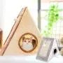 UXELY Cat Cave, Kitty Cave with Scratching Board, Durable Small Cats Triangle Toy Bed Playhouse UXELY Cat Cave, Kitty Cave with Scratching Board, Durable Small Cats Triangle Toy Bed Playhouse