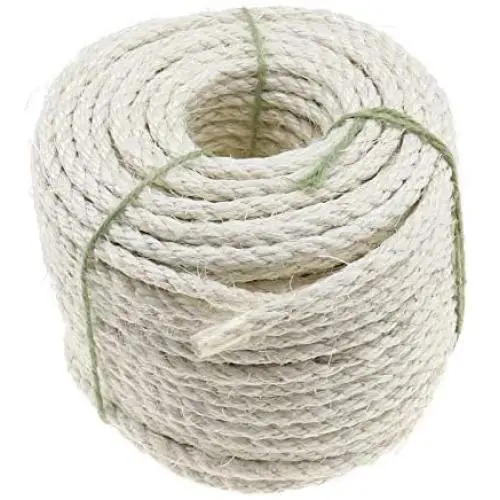 164ft Pet Sisal Twisted Rope for DIY Garden Bundling Decking Pet Scratching Post Cat Tree Toy 0.3inch Beige 164ft Pet Sisal Twisted Rope for DIY Garden Bundling Decking Pet Scratching Post Cat Tree Toy 0.3inch Beige