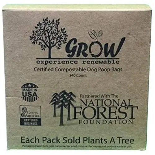 240 Dog Waste Bags - 9 Inch x 12 Inch Biodegradable Compostable Leak and Tear Resistant Bag - Holds up to 4 Pounds - Vegetable Based Environmentally Friendly Pet Waste Bag by Grow Bags 240 Dog Waste Bags - 9 Inch x 12 Inch Biodegradable Compostable Leak and Tear Resistant Bag - Holds up to 4 Pounds - Vegetable Based Environmentally Friendly Pet Waste Bag by Grow Bags