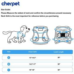 CHERPET Puppy Harness and Leash Set - Plaid Cute Adjustable Small Dog Fulll Body Vest Escape Proof Safety No Pull Halter Mesh Breathable Soft for Easy Walk Outdoor,Comfort Fit Kittens Small Animals