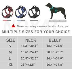 No-Pull Dog Harness, Reflective Adjustable Pet Harness with Front & Back - Soft Vest Easy Control Harness with Handle for Small Medium Large Dogs Outdoor Walking