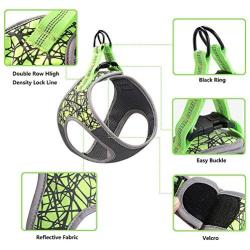 Reflective Puppy Harness, Small Dog Harness Adjustable Escape Proof Vest, Soft Mesh Padded Safety Pet Vest for Walking Training Running, Suitable for Small Medium Dog Kitten Cats