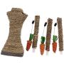 Litewood Pet Climbing Tree Toy Cat Rattan Grass Scratcher Bunny Fun Tree Rabbit Toy Small Animal Climbing Frame Activity Center with Carrot for Cat Rabbit Hamster