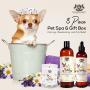 Aromatherapy Pet Spa in a Box Dog Shampoo, Dog Grooming Spray, Candle Scented Animal Lover Gift Set & Pet Odor Eliminator