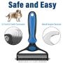 CGBE Dog Brush and Cat Brush, 2 in 1 Pet Undercoat Rake Grooming Tool for Deshedding, Mats & Tangles Removing, Shedding Brush and Dematting Comb for Large Small Dogs & Cats Long & Short Hair Remover