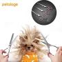 Dog Grooming Scissors Kit with Safety Round Tip, Heavy Duty Titanium Coated Pet Grooming Trimmer Kit - Thinning, Straight, Curved Shears Comb for Long Short Hair for Cat Pet (（3+1）PC)