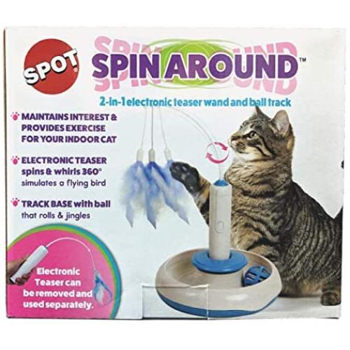 SPOT Spin Around Cat Track 2-in-1 Cat Toy, Multi (52120)