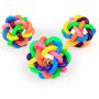 Funishi Colorful Woven Ball Intellectual Pet Toy Chew Balls with Bells Pets Accessories