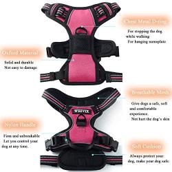 WEZVIX Dog Harness and Leash Set, Pet Harness with Leash Adjustable Outdoor Pet Vest Set Reflective Oxford Material Vest Harness for Small Medium Large Dogs Easy to Control