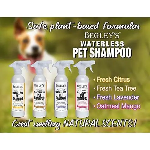Begley’s Natural No Rinse Waterless Pet Shampoo, Bathless Cleaning
