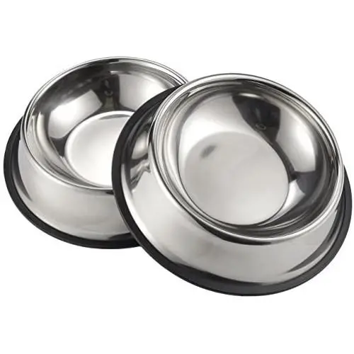 Juvale Stainless Steel Dog Bowls - Set of 2 Large Pet Food and Water Dish Bowls, Ideal for Large Dogs - Silver, 10 Inches Diameter Juvale Stainless Steel Dog Bowls - Set of 2 Large Pet Food and Water Dish Bowls, Ideal for Large Dogs - Silver, 10 Inches Diameter