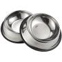 Juvale Stainless Steel Dog Bowls - Set of 2 Large Pet Food and Water Dish Bowls, Ideal for Large Dogs - Silver, 10 Inches Diameter