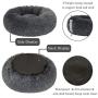 Lacher Donut Pet Bed Round Cushion Marshmellow Faux Fur Cuddler, Calming Fluffy Comfy Bed for Dog and Cat