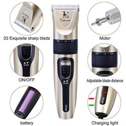 Dog Hair Clipper,Dog Shaver Clippers Cordless Rechargeable Low Noise Dog Grooming Kit Set for Dogs Cats Pets Shaver Clippers Cordless Rechargeable Low Noise Pet Grooming Kit Set for Dogs Cats Pets