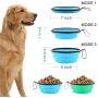 Guardians Large Collapsible Dog Bowls, 34oz Travel Water Food Bowls Portable Foldable Collapse Dishes with Carabiner Clip for Traveling, Hiking, Walking, 2 Pack (Light Blue + Light Green)