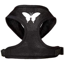 Mirage Pet Products Butterfly Design Soft Mesh Dog Harnesses, Large, Black