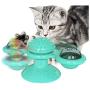 Eoncore Windmill Cat Toys Cat Scratcher Toothbusher Rolling Kitten Toys with Suction Cup Indoor Pet Toys Build-in Detachable Spinning Led Light