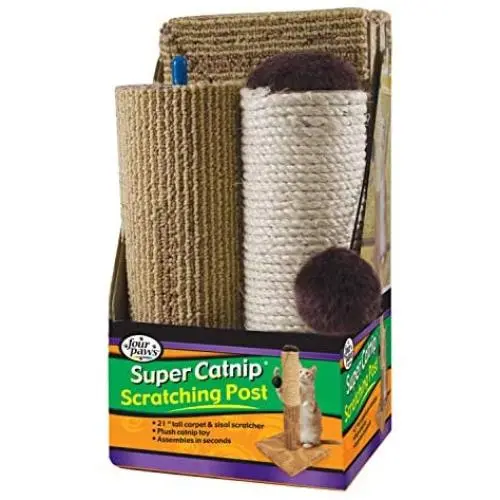 Four Paws Super Catnip Carpet and Sisal Scratching Post Cat House Four Paws Super Catnip Carpet and Sisal Scratching Post Cat House