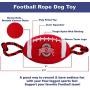 Pets First NCAA Ohio State Buckeyes Football Dog Toy, Tough Quality Nylon Materials, Strong Pull Ropes, Inner Squeaker, Collegiate Team Color