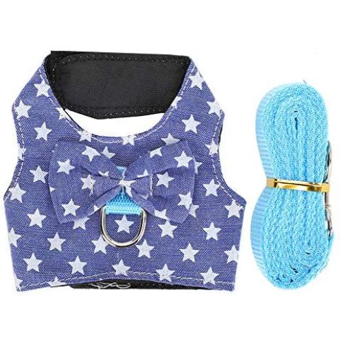 TOPINCN Rabbit Harness with Lead Set Cute Bow Tie Vest Harness Adjustable Pet Chest Walking Harness for Bunny Hamster Ferret and Small Animals