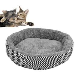 TPSKY Soft Pet Sleeper Round Pet Bed for Cats and Small Dogs (Grey,S)