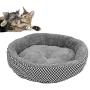 TPSKY Soft Pet Sleeper Round Pet Bed for Cats and Small Dogs (Grey,S)