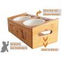 Lepet Elevated Dog Cat Bowls, Raised Pet Feeder Solid Bamboo Stand Perfect for Cats and Small Dogs (4 Bowls Incline)
