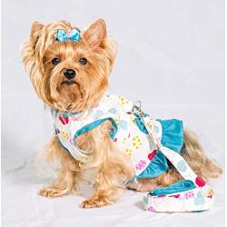 Doggy Dolly Authentic Pet Dog Clothes Fruit Body Harness with Leash Blue