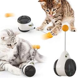 LATIBELL Interactive Smart Cat Toy, Pet Balance Swing Tumbler Car Design Toy with Catnip Ball, Self Rotating Moving Exercise Chaser Toy for Indoor Cat Kitten