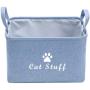Geyecete Canvas Cat Toy Basket Basket for Cat Stuff Dog/Cat Toys, cat Blanket,cat Clothes Storage -15in x 10.5in x 10in-Cat Stuff