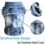 Strangefly Dog Jean Jacket, Blue Puppy Denim T-Shirt, Machine Washable Dog Clothes, Comfort and Cool Apparel, for Small Medium Dogs Pets and Cats (XS, Blue)