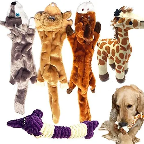 Jalousie 5 Pack Dog Squeaky Toys Three no Stuffing Toy and Two Plush with Stuffing for Small Medium Large Dog Pets New (Combo B) Jalousie 5 Pack Dog Squeaky Toys Three no Stuffing Toy and Two Plush with Stuffing for Small Medium Large Dog Pets New (Combo B)