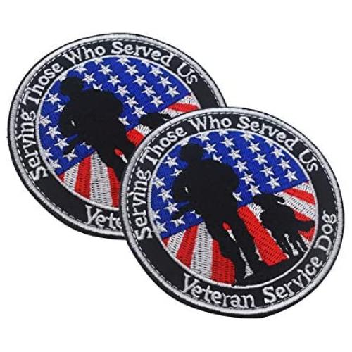 Ultrafun Removable Service Dog Patches Do Not Pet Medical Alert ESA Therapy Not All Disabilities are Visible Dog Badge Patches for Dog Vest Harness Backpack (Veteran Service Dog-2 Pack)