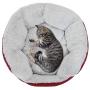 EXQ Home Soft Warmful Cat Beds for Indoor Cats,Fluffy Calming Cat Bed with Slip-Resistant Bottom,Plush Round Dog Beds for Small Dogs,20 inch Kitten Bed Machine Washable Dog Bed