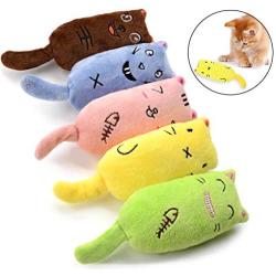 Legendog 5Pcs Catnip Toy, Cat Chew Toy Bite Resistant Catnip Toys for Cats,Catnip Filled Cartoon Mice Cat Teething Chew Toy