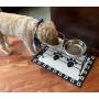 PetRageous 81032 Bradys Set the Table Steel Frame Dog Feeder, 10-Inch Tall by 20-Inch Long and 10-Inch Wide, Holds Two 9-Inch Diameter Bowls, for Large and Extra Large Dogs, Black