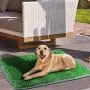 TSIANHUZY Dog Grass Pad Hemming Design, Artificial Turf Grass Dog Pee Pad, Washable Replacement Grass Mats Training for Indoor Outdoor Use - with a Dog Whistle