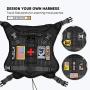 EJG Tactical Dog Harness Vest with Collapsible Bowl Spoon Patch, Handle for Walking, Molle System & DIY Velcro Area No Pull Design, for Service Dogs, Military Training Hunting Outdoor Hiking -M L XL