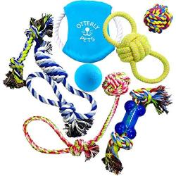 Otterly Pets Dog Toys (8-Pack) - Assorted Tough Ropes and a Single Near Indestructible Natural Rubber Ball for Small to Medium Dogs