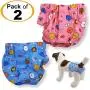 FunnyDogClothes Pack of 2 Dog Female Diapers Sanitary Pants Cotton for Small Pet Cat (Pack of 2 Pants, S: Waist: 10'' - 13'') FunnyDogClothes Pack of 2 Dog Female Diapers Sanitary Pants Cotton for Small Pet Cat (Pack of 2 Pants, S: Waist: 10'' - 13'')