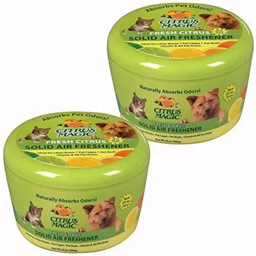 Citrus Magic Pet Odor Absorbing Solid Air Freshener Fresh Citrus, Pack of 2, 20-Ounces Each
