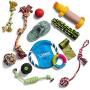 24Seven Wellness and Living Puppy Toys for Teething Small Dogs-Bundle of Chew Toys-Tug Rope Toys-Frisbees-Plush Squeaky No Stuffing Toys-Bones and Balls-Fun Dog Toy Value Packs for Small-Medium Dogs