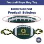 Pets First NCAA Oregon Ducks Football Dog Toy, Tough Quality Nylon Materials, Strong Pull Ropes, Inner Squeaker, Collegiate Team Color