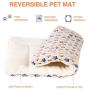 Ultra Soft Pet (Dog/Cat) Bed Mat with Cute Prints | Reversible Fleece Dog Crate Kennel Pad | Machine Washable Pet Bed Liner (24-Inch, Brown)